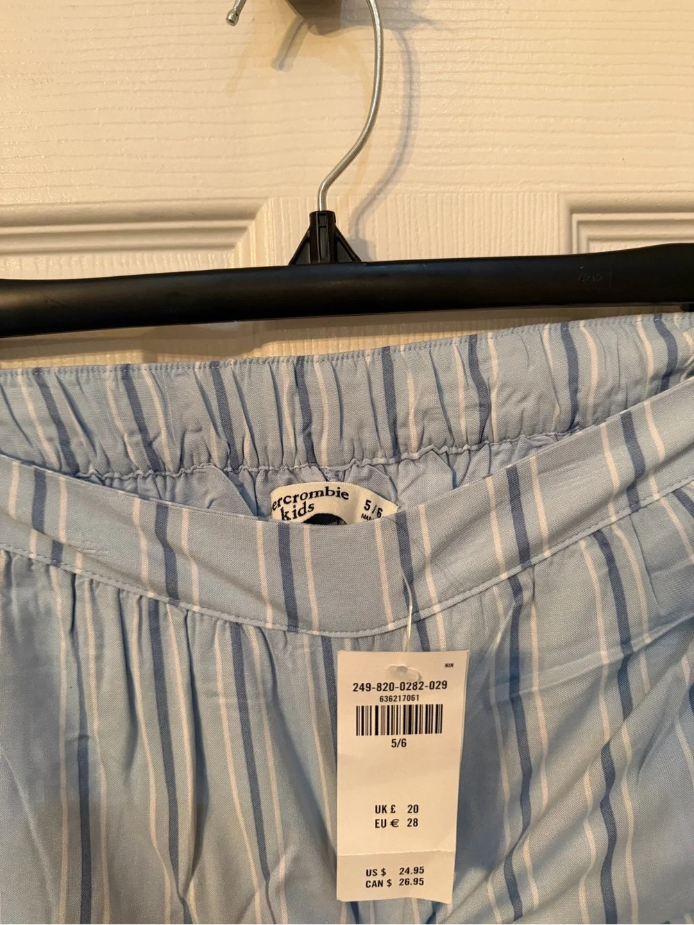 Kids Abercrombie & Fitch Light Blue Striped Top and Bottoms Set